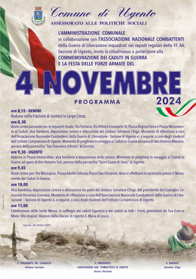 Cerimonia Commemorativa del 4 Novembre e Festa delle Forze Armate