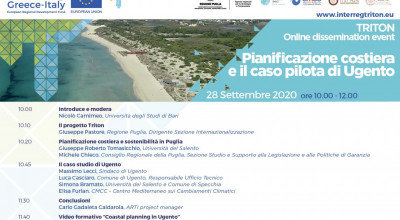 TRITON: EVENTO ONLINE “PIANIFICAZIONE COSTIERA E IL CASO PILOTA DI UGEN...